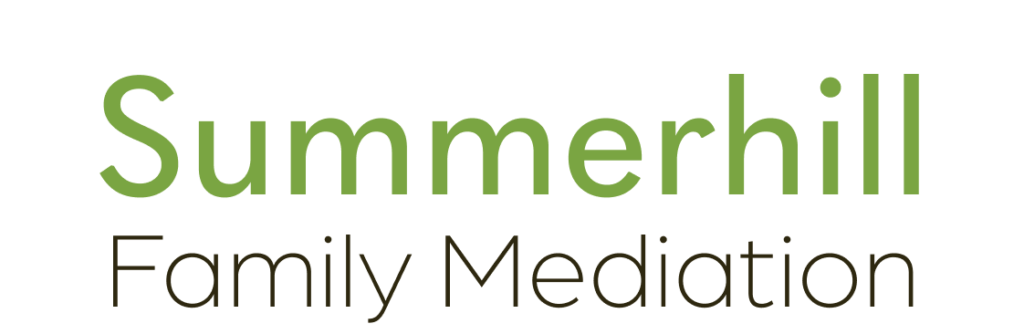 Summerhill Family Mediation logotype in green and dark grey text